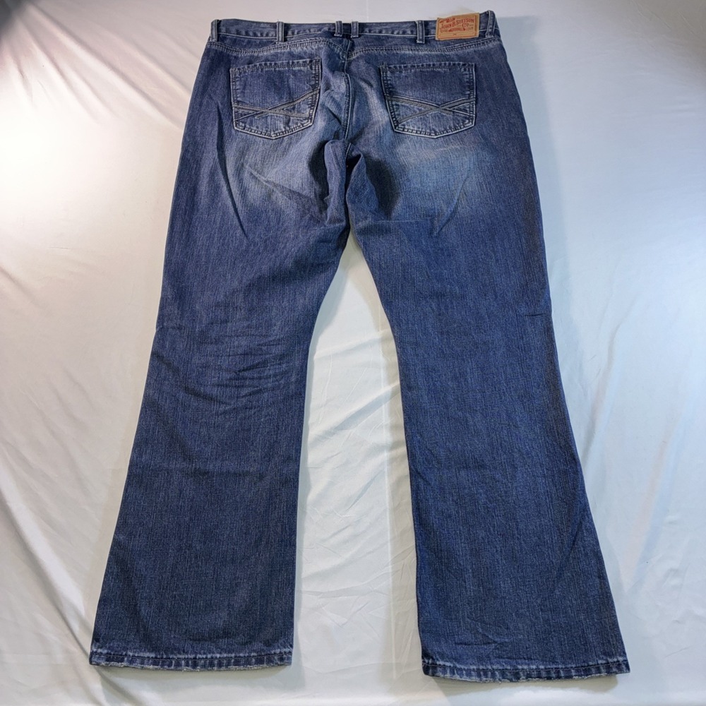 Stetson Rocker Boot Leg Jeans Mens 42x32 Medium Wash Blue Denim 1014 Bootcut - Picture 13 of 13